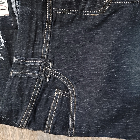 Like New Capri style jeans siz 14 made by D/C faded look mid leg Savvy dark blue - Picture 5 of 16